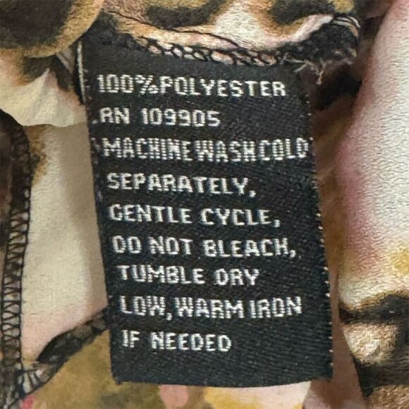 Sioni XL Sheer Ruffle Leopard Blouse Mesh Pleated Animal Print Y2K Top - Picture 6 of 6